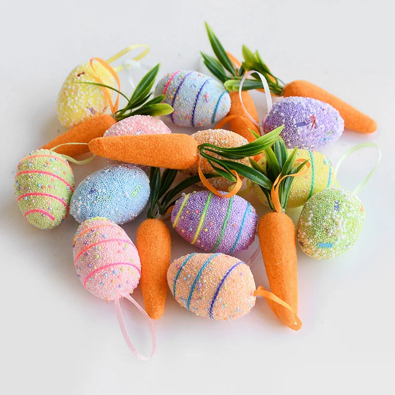 Easter Eggs Rabbit Hanging Ornaments | 24Pcs/set Decoration for Home Easter Tree Pendants Basket Filler Kids Gift Favors