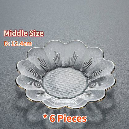 Crystal Glass Cup Coasters | Japanese Style Teaware Thermal Insulation Teacup Tray Small Cute Saucer