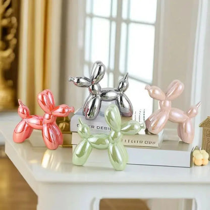 ERMAKOVA Creative Balloon Dog | 11cm/4.3inch Abstract Ceramic Ornament Sculpture Figurine Statue Home Office Decoration Gift