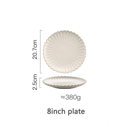 White ceramic tableware | Fruit salad dessert plate soup bowl kitchen dish tableware dishes and plates sets  dishes  plate