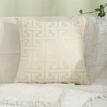 Geometric Patterned Chenille Jacquard Pillowcase | 100% Polyester 1 Piece Spring, Summer, Autumn, and Winter Seasons