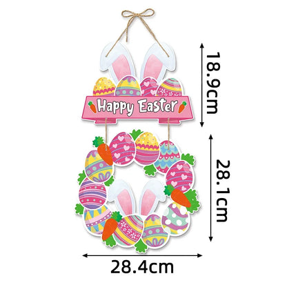 Easter Bunny Door Hanger | Happy Easter Decorations Spring Bunny Party Door Decor Easter Celebration