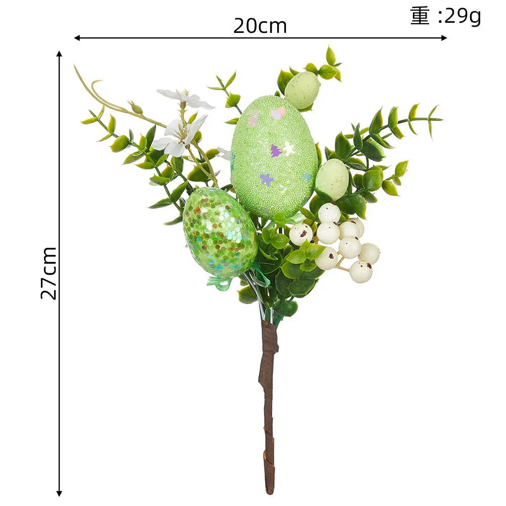 Easter Egg Artificial Flower | Branch Fake Plant Happy Easter Decor Party Home Vase Decor Diy Flower Arrangement Decorative Access