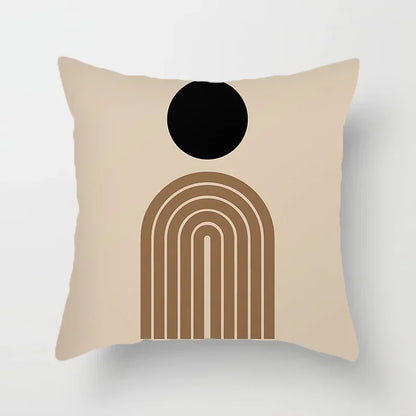 Abstract Line Pattern Cushion Cover | Home Decor Pillowcase Sofa Decoration Bird Peach Skin