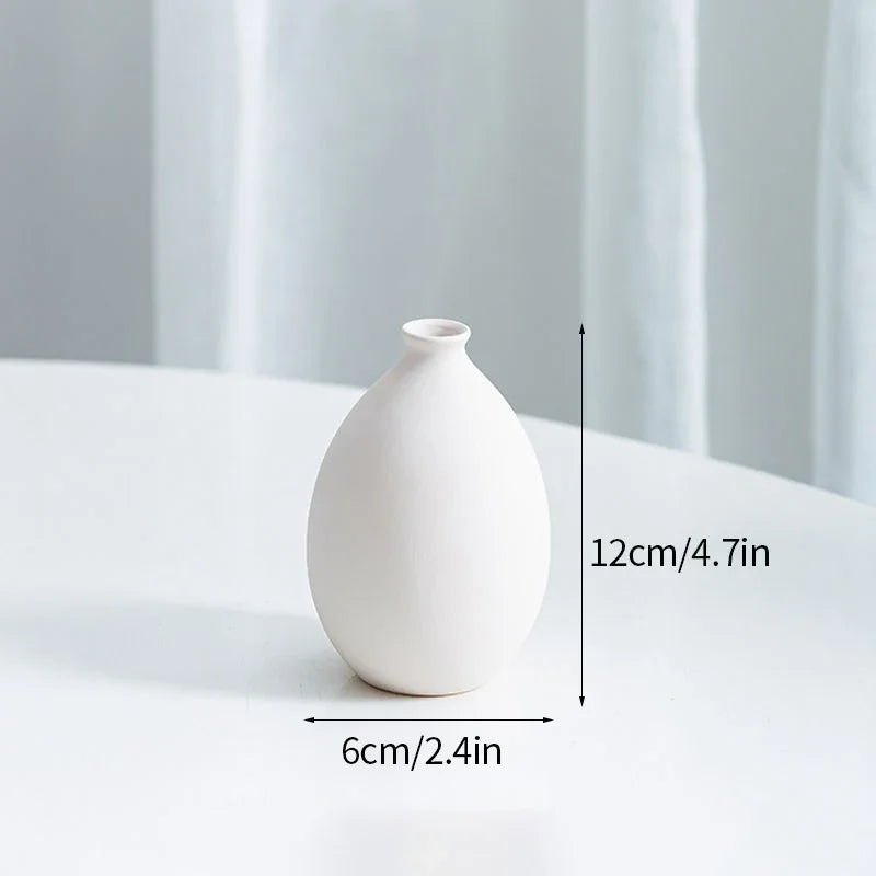 Minimalism Ceramic Vases | Nordic Art Flower Bottle Desktop Ornament Living Room Office Desktop Vase Table Decor Accessories