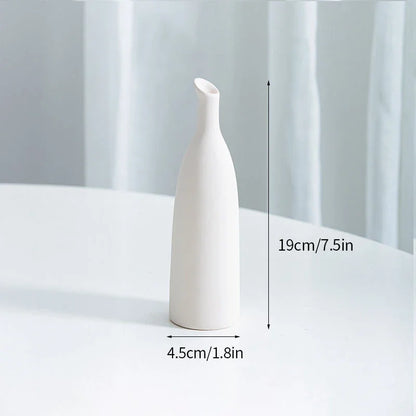 Minimalism Ceramic Vases | Nordic Art Flower Bottle Desktop Ornament Living Room Office Desktop Vase Table Decor Accessories