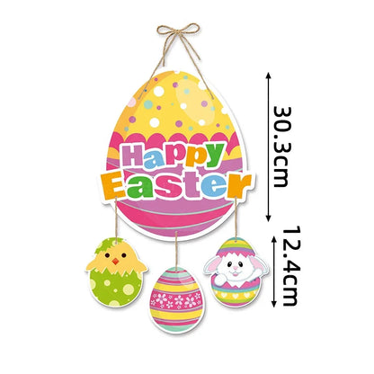 Easter Bunny Door Hanger | Happy Easter Decorations Spring Bunny Party Door Decor Easter Celebration