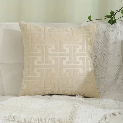 Geometric Patterned Chenille Jacquard Pillowcase | 100% Polyester 1 Piece Spring, Summer, Autumn, and Winter Seasons