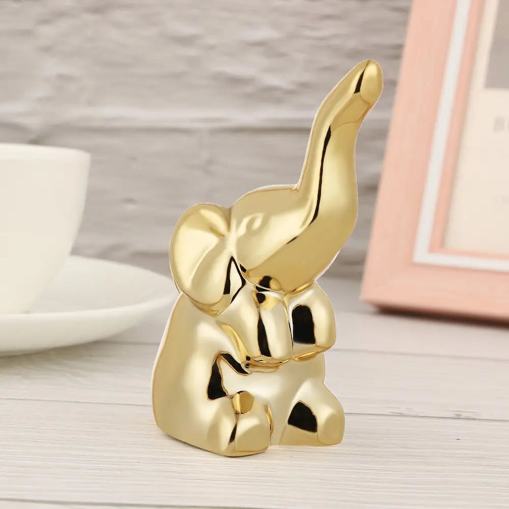 Nordic Styles Ceramic | Creative Gold Colour Home Photographic Props Miniature Golden Decor Desktop Figurines Ornament