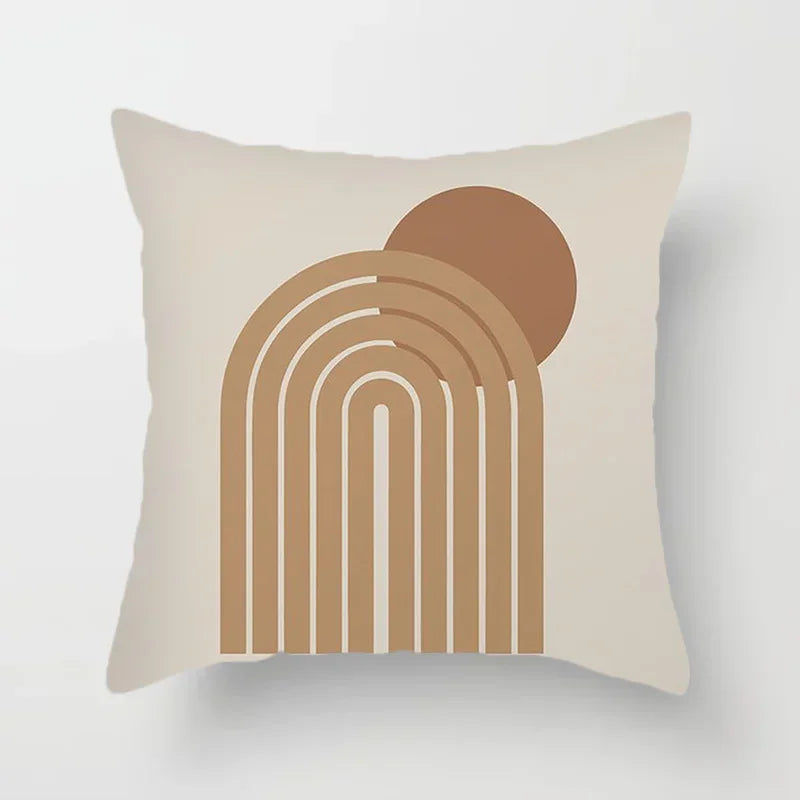 Abstract Line Pattern Cushion Cover | Home Decor Pillowcase Sofa Decoration Bird Peach Skin