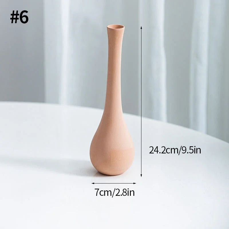 Minimalism Ceramic Vases | Nordic Art Flower Bottle Desktop Ornament Living Room Office Desktop Vase Table Decor Accessories