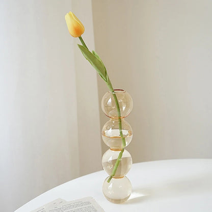 Nordic Stained Bubble Glass Vase | Living Room Simple Creative Spherical Small Flower Vases Home Decoration