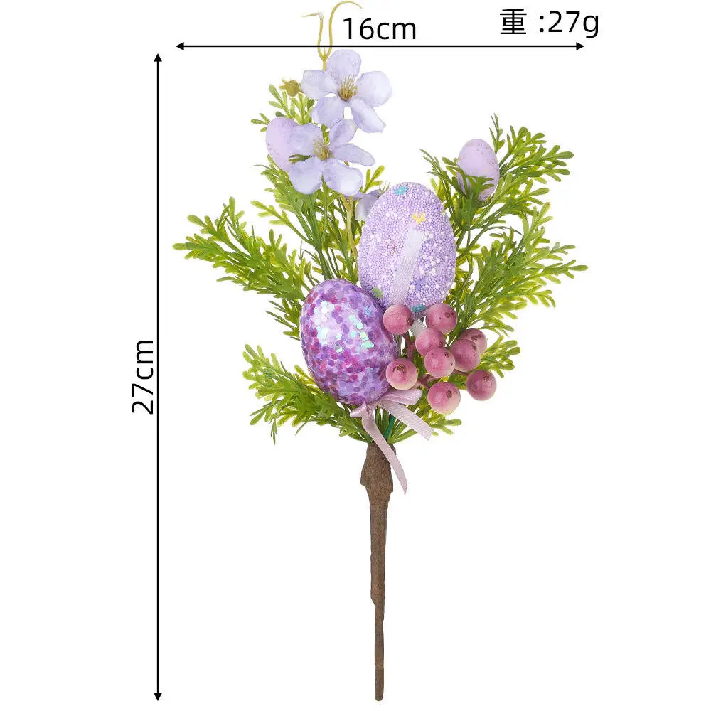 Easter Egg Artificial Flower | Branch Fake Plant Happy Easter Decor Party Home Vase Decor Diy Flower Arrangement Decorative Access