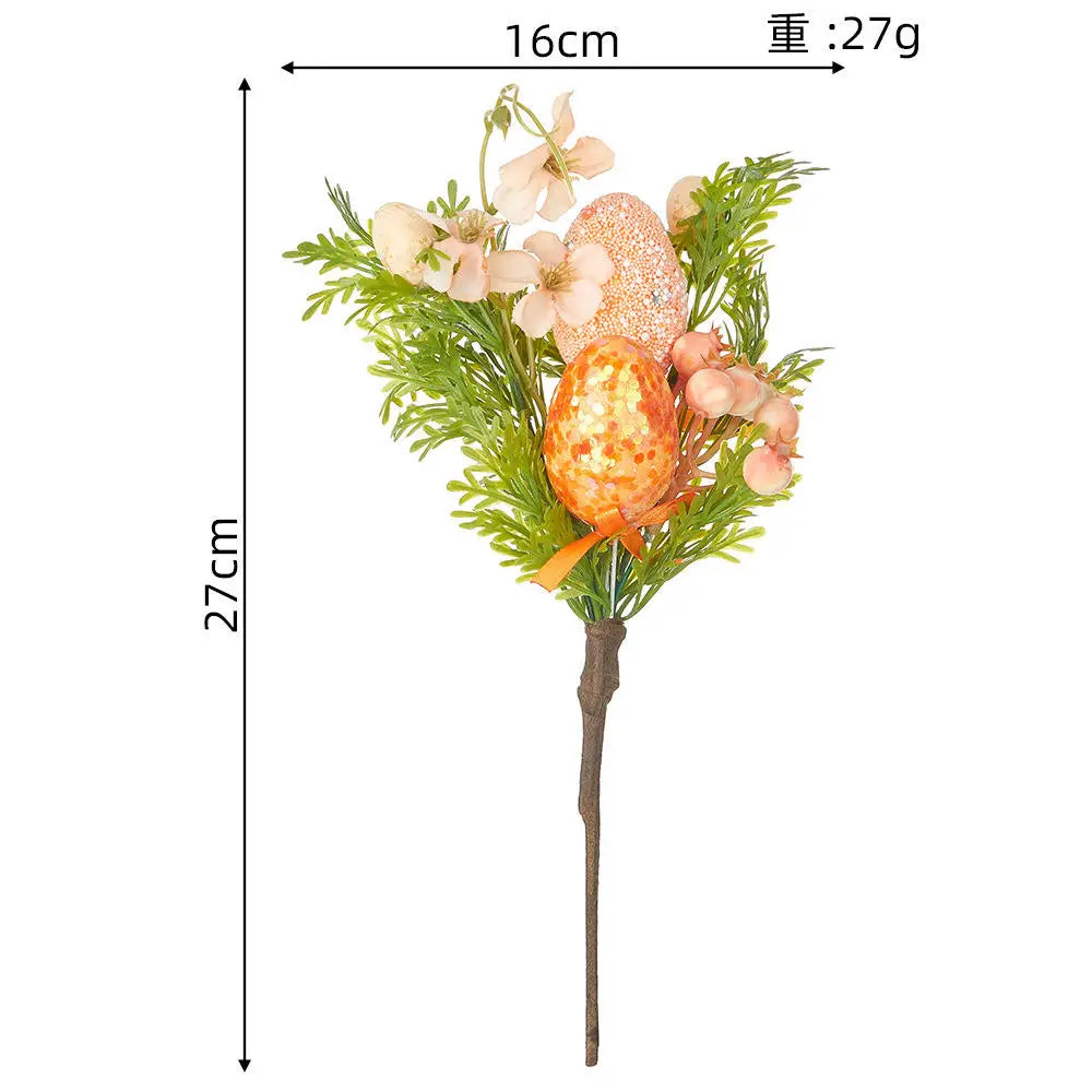 Easter Egg Artificial Flower | Branch Fake Plant Happy Easter Decor Party Home Vase Decor Diy Flower Arrangement Decorative Access