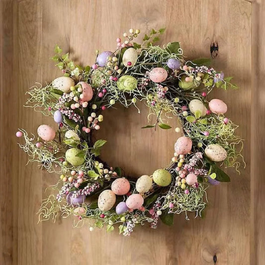 Easter Colorful Eggs Decor Wreaths | Front Door Pastel Easter Egg Mini Spring Easter Wreath Easter Window Decor Wreath