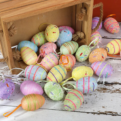 Easter Eggs Rabbit Hanging Ornaments | 24Pcs/set Decoration for Home Easter Tree Pendants Basket Filler Kids Gift Favors