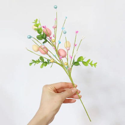 Easter Egg Artificial Flower | Branch Fake Plant Happy Easter Decor Party Home Vase Decor Diy Flower Arrangement Decorative Access