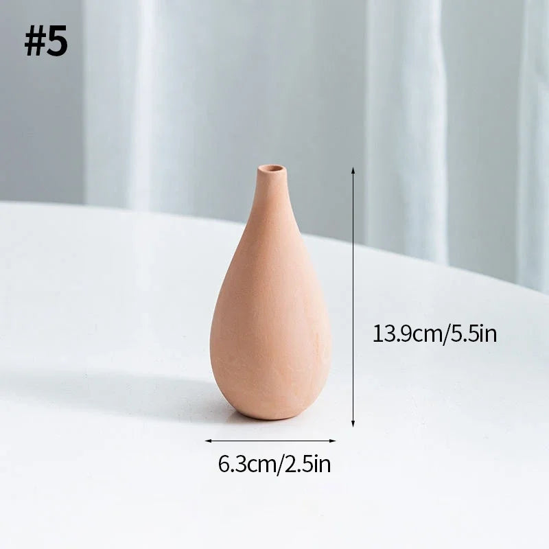 Minimalism Ceramic Vases | Nordic Art Flower Bottle Desktop Ornament Living Room Office Desktop Vase Table Decor Accessories